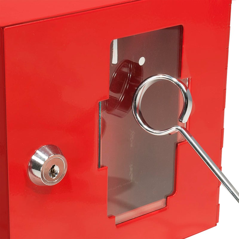 Barska Emergency Key Box with Breakable Glass and Hammer â€“ Bright Red Steel Key Lock Box for Restricted Access â€“ Wall Mount with Pre-Drilled Holes â€“ Ideal for Home or Office Security - Image 5